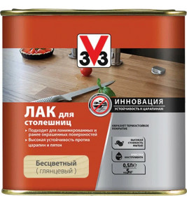 Лак V33 для столешниц бесцветный глянцевый 0,5